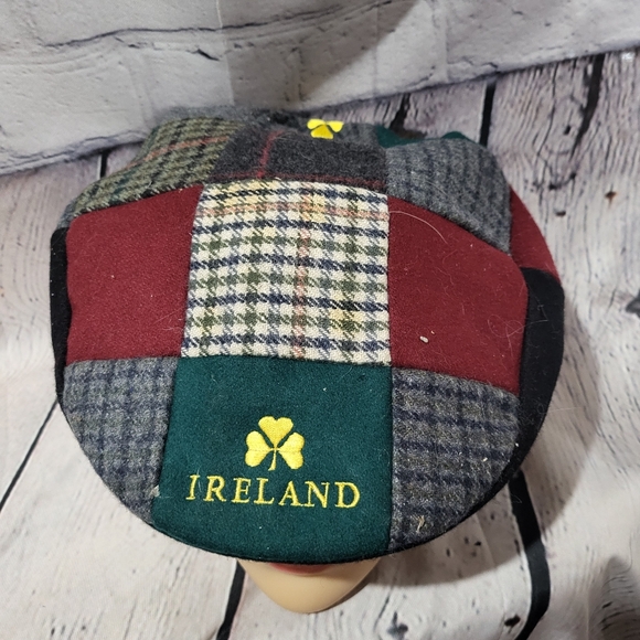 VintagevTweed Wool Irish Newsboy Multi Piece Patch Cap Donegal Ireland - Picture 4 of 4